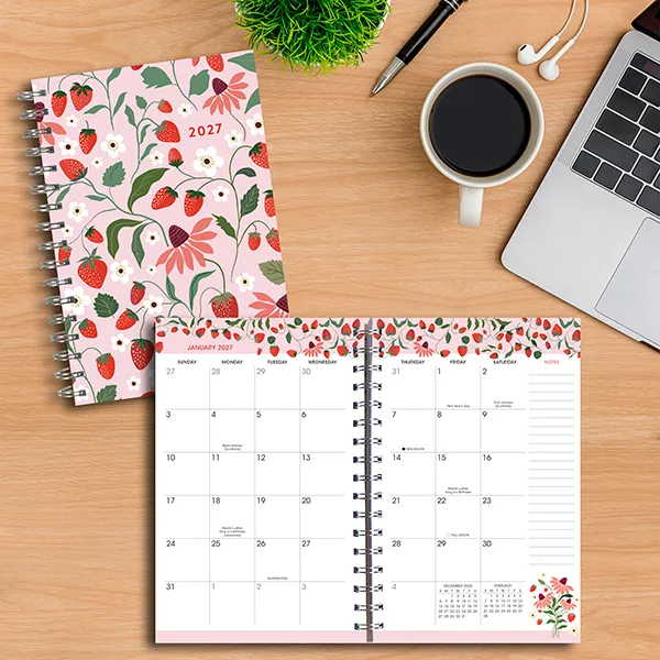 Sellers Publishing Design Essentials Strawberry Patch 2027 weekplanner 16 maanden