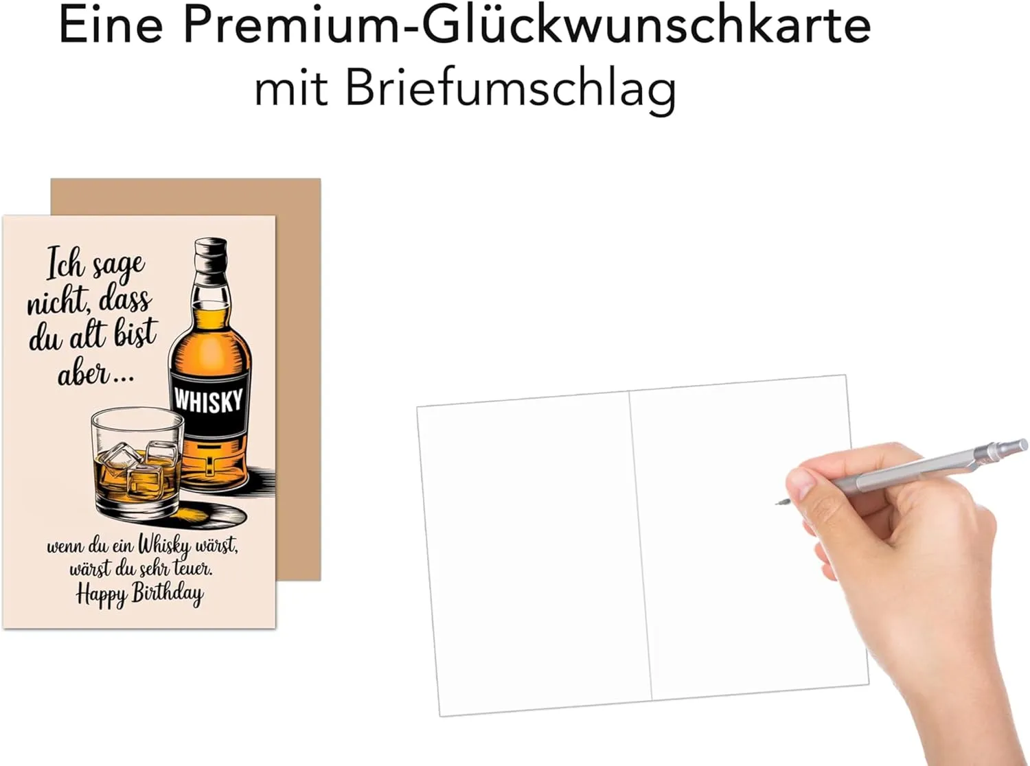 Edition Seidel G3622 verjaardagskaart whisky grappig met envelop