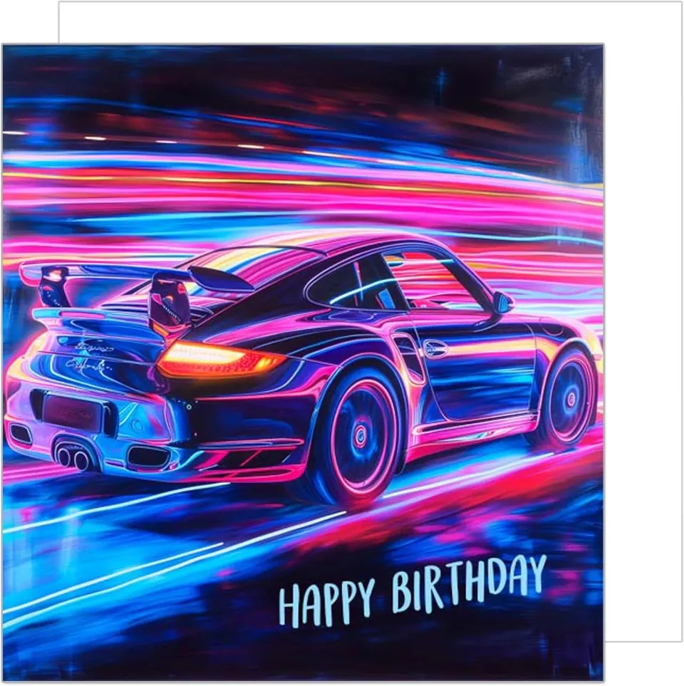 Edition Seidel GQ198 SW024 verjaardagskaart sportauto vierkant