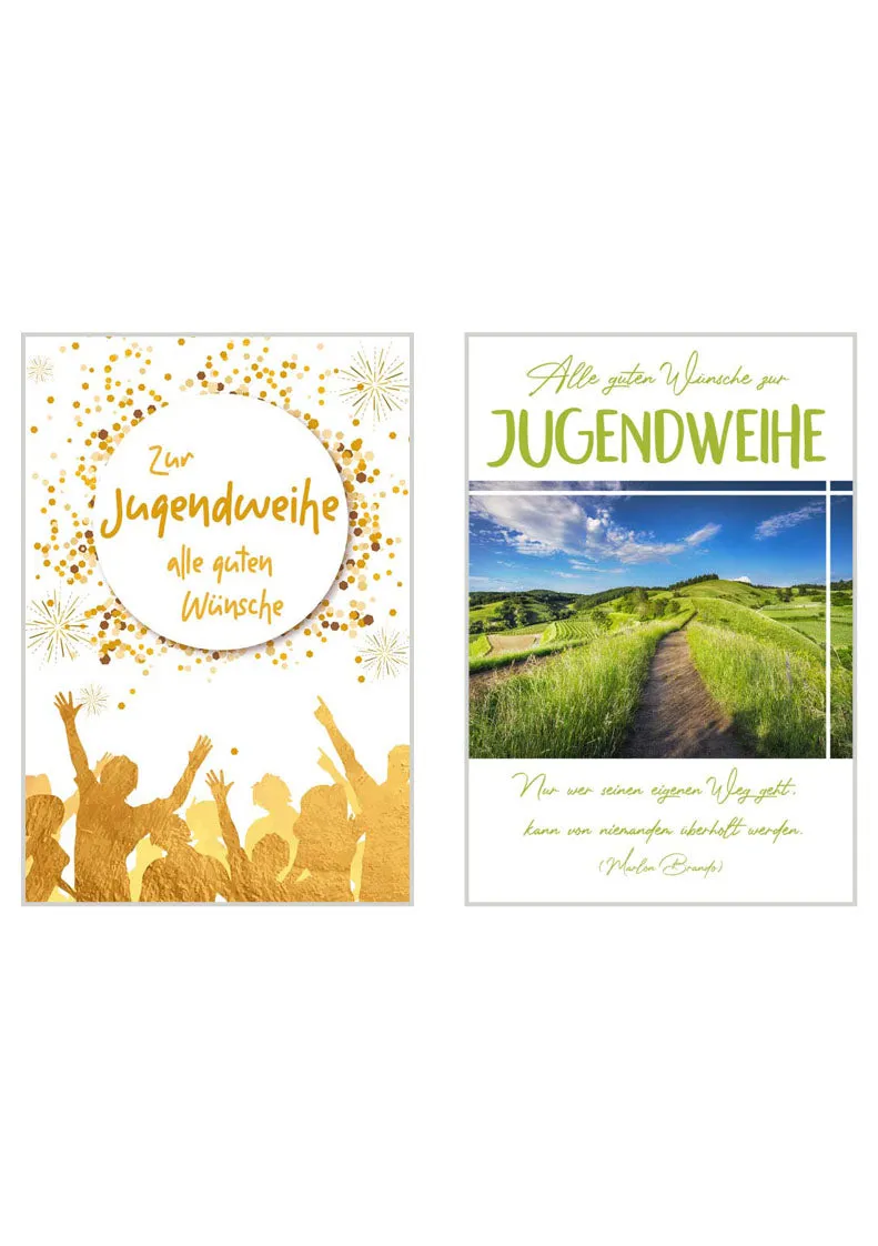 Edition Seidel 20523 jeugdwijding kaarten set 6 stuks met envelop