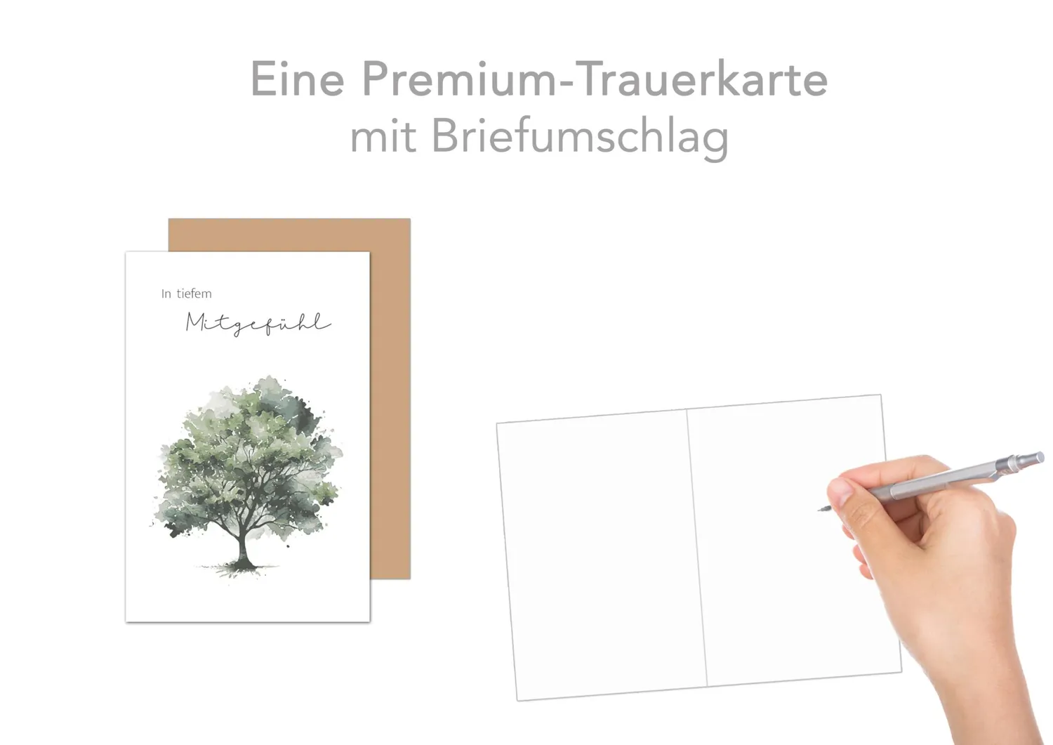 Edition Seidel Premium T1137 rouwkaart boom met envelop