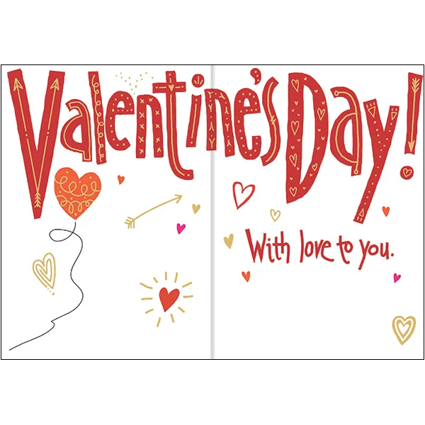 Sellers Publishing Valentine's Day V4808 valentijnskaart 4 stuks
