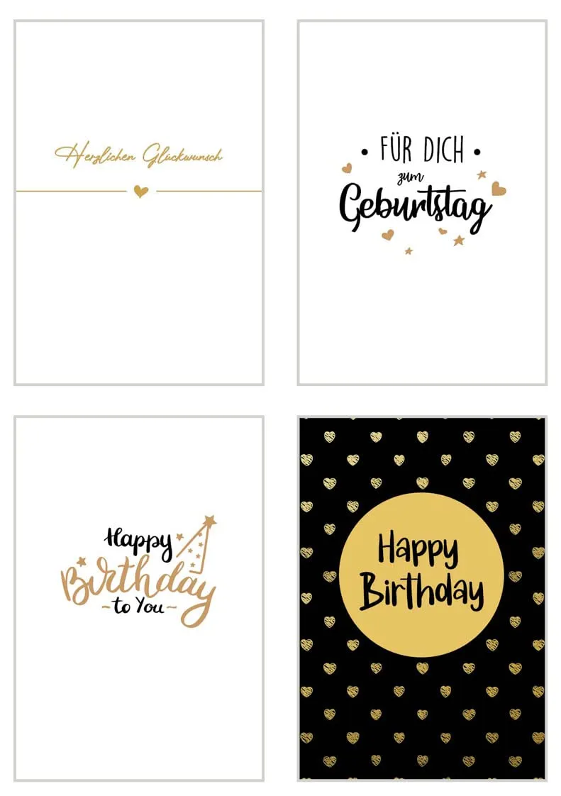 Edition Seidel Premium 20189 verjaardagskaarten 12 stuks goud