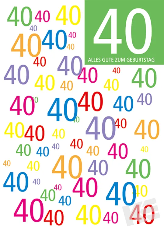Kurt Eulzer 30-2315 verjaardagskaart 40 jaar 3D 1 stuk