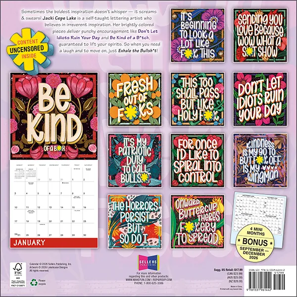 Sellers Publishing Exhale 2027 wandkalender humor quote