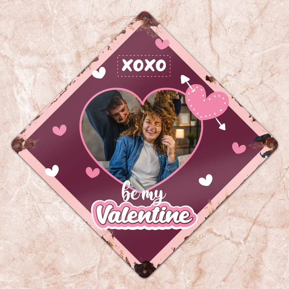 Gozi Valentijn Ruit metalen bord 30x30cm romantisch