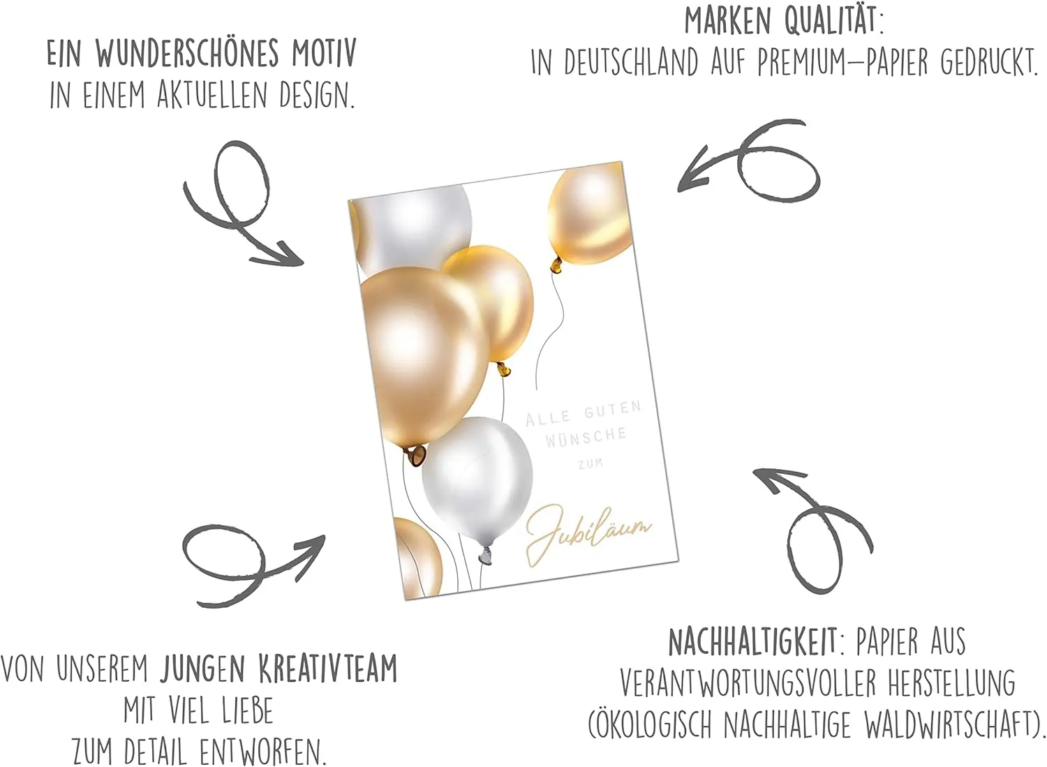 Edition Seidel J121 jubileumkaart ballonnen met envelop