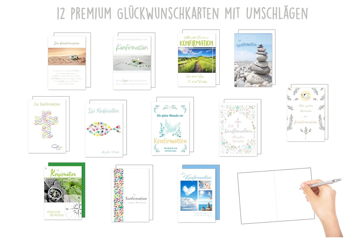 Edition Seidel 22365 belijdeniskaarten 12 stuks met envelop