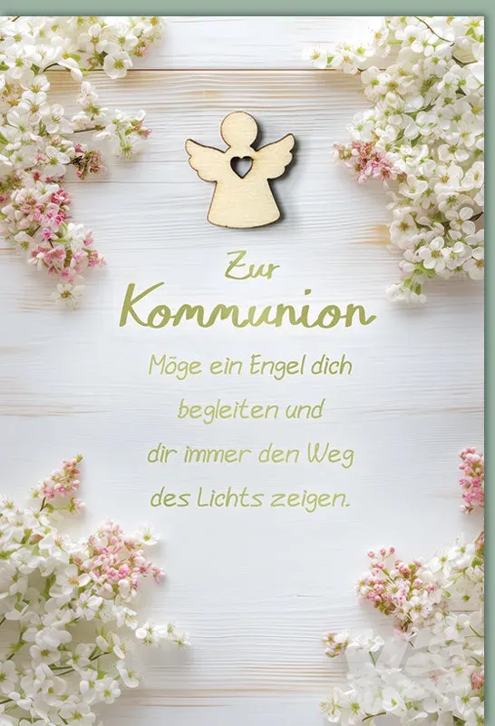 Kurt Eulzer 12-1086 communiekaart witte sering houten engel