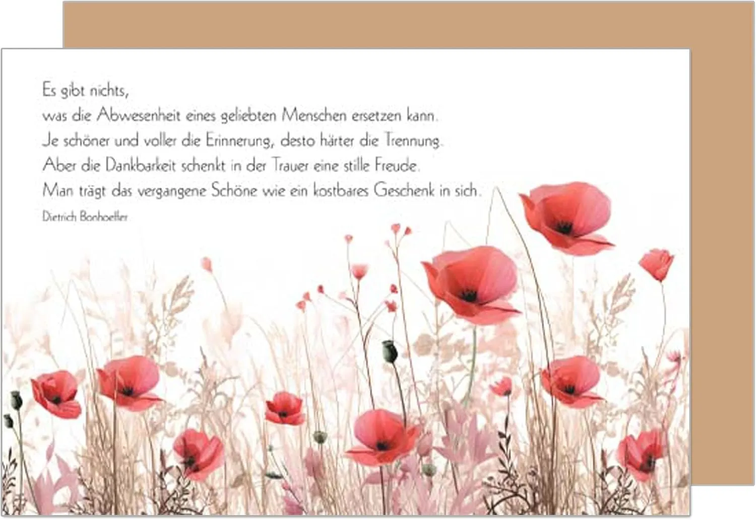 Edition Seidel T1198 SW025 condoleancekaart klaproosveld met envelop