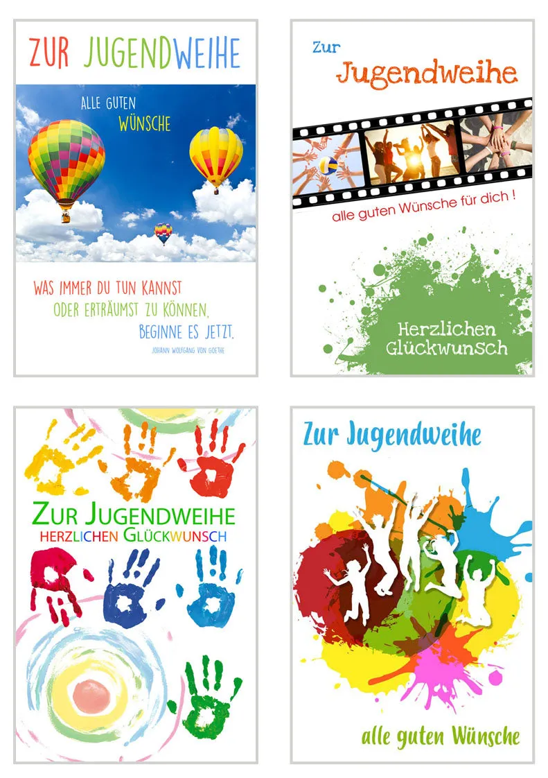 Edition Seidel 20523 jeugdwijding kaarten set 6 stuks met envelop