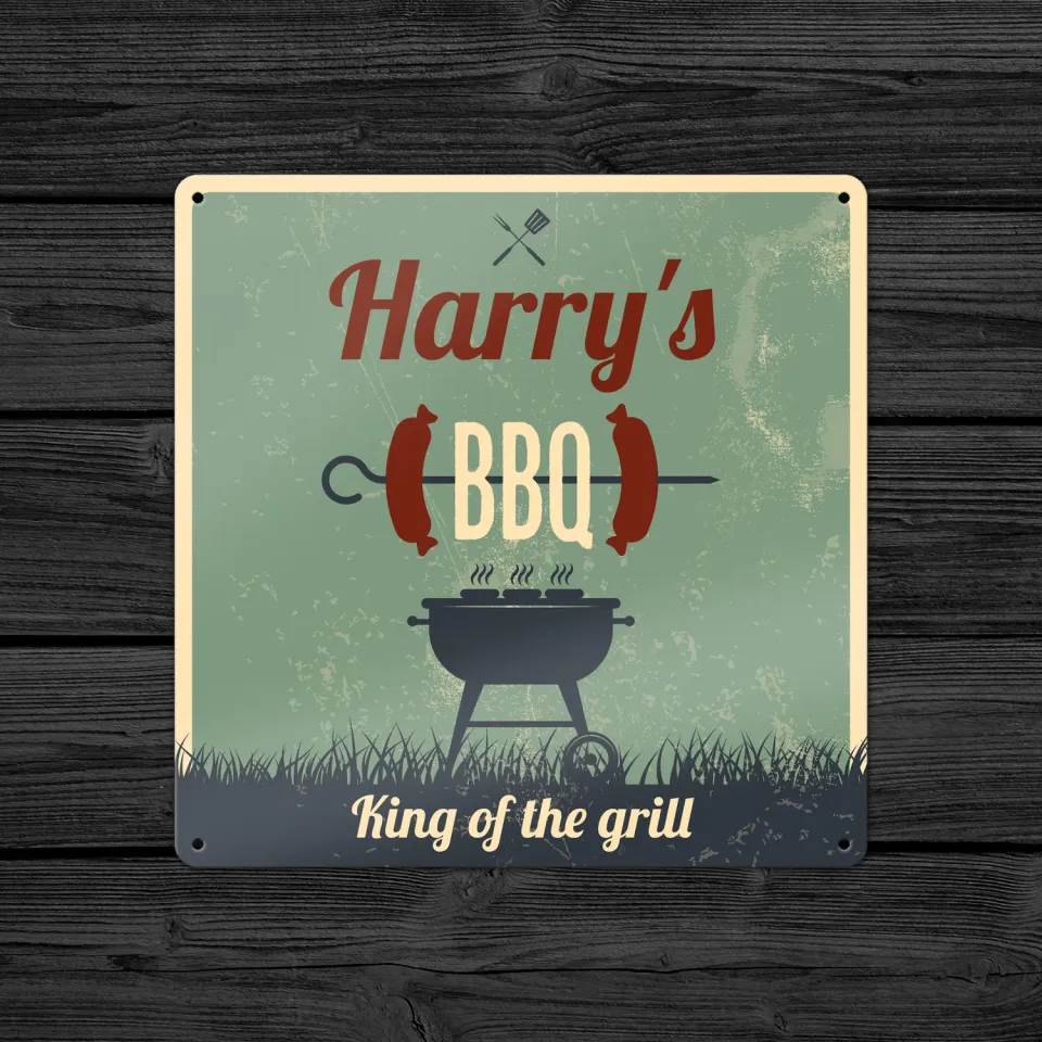 Gozi BBQ Worst metalen bord 30x30cm tuin