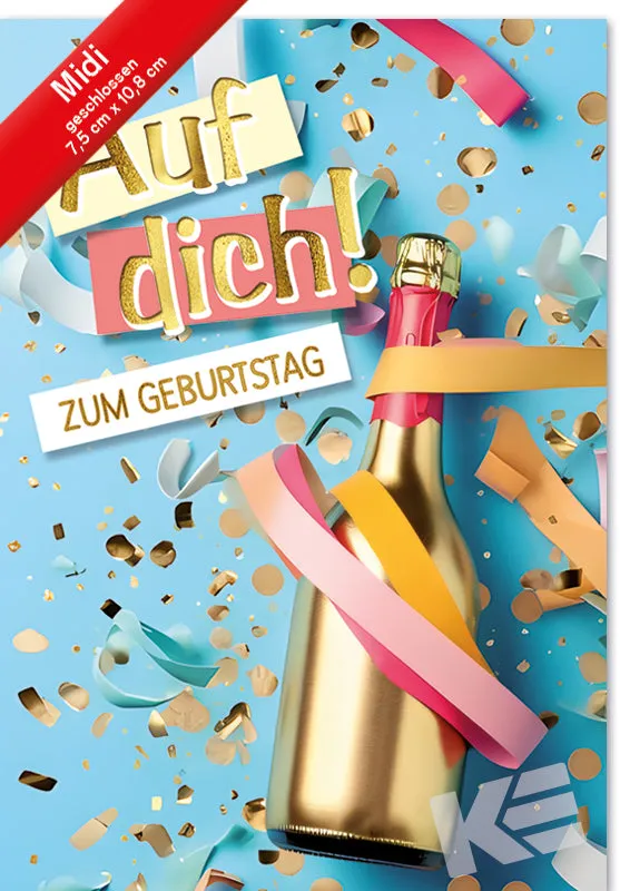 Kurt Eulzer 45-5117 midi wenskaart verjaardag confetti