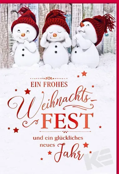 Kurt Eulzer 22-1535 kerstkaart sneeuwmannen préging