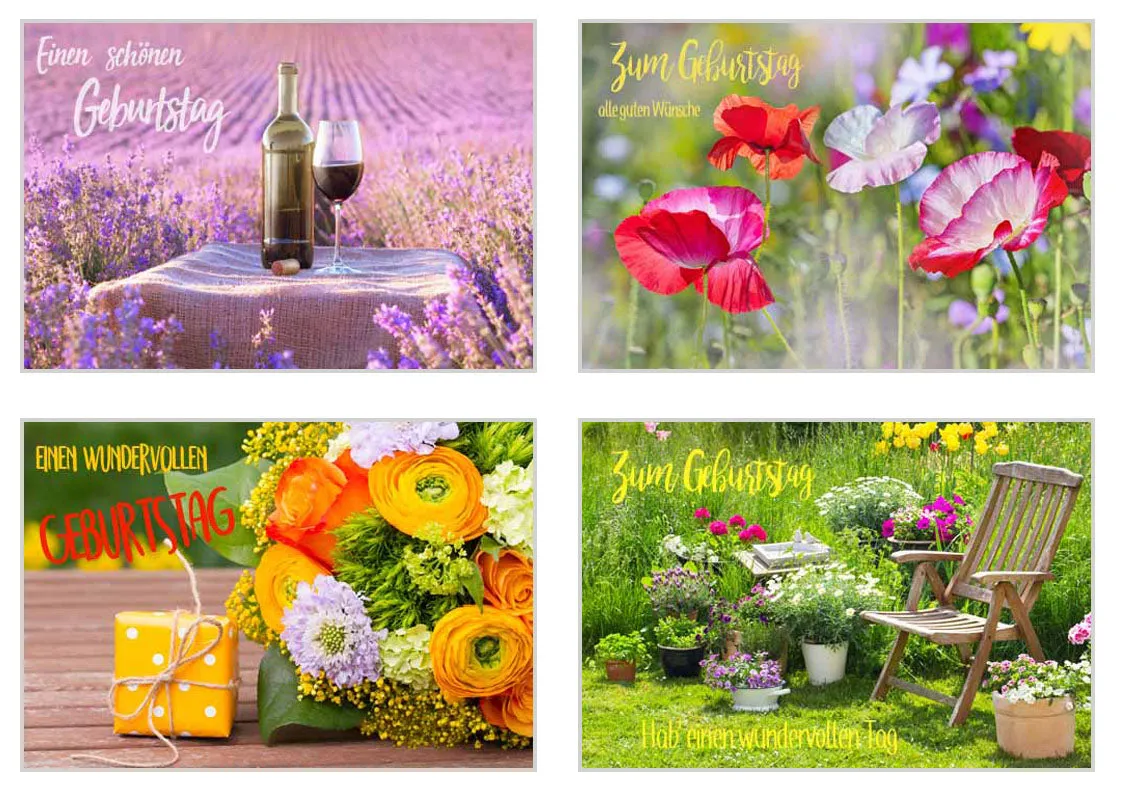 Edition Seidel 20844 verjaardagskaarten set 12 met envelop