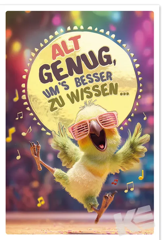Kurt Eulzer Humor 51-0035 verjaardagskaart per stuk goud