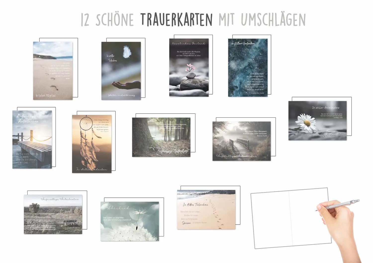Edition Seidel 29576 condoleancekaarten set 12 stuks