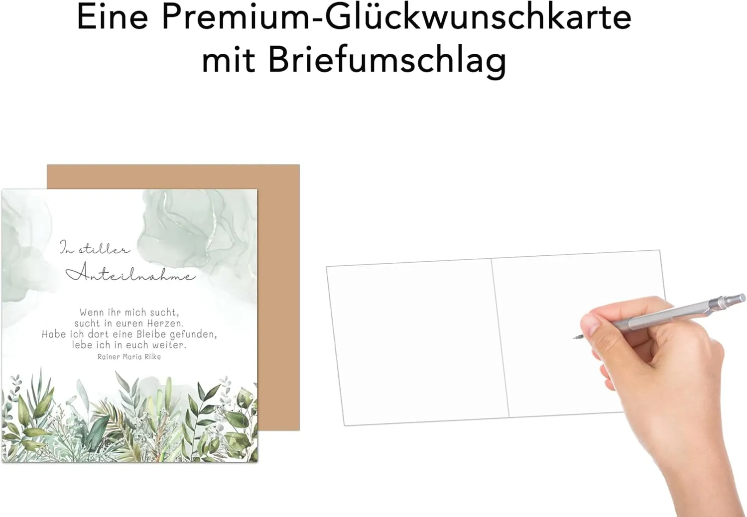 Edition Seidel Premium rouwkaart TQ142 SW025 met envelop bloemenweide