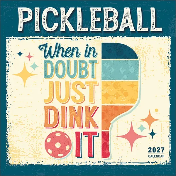 Sellers Publishing Pickleball 2027 wandkalender kleurrijk