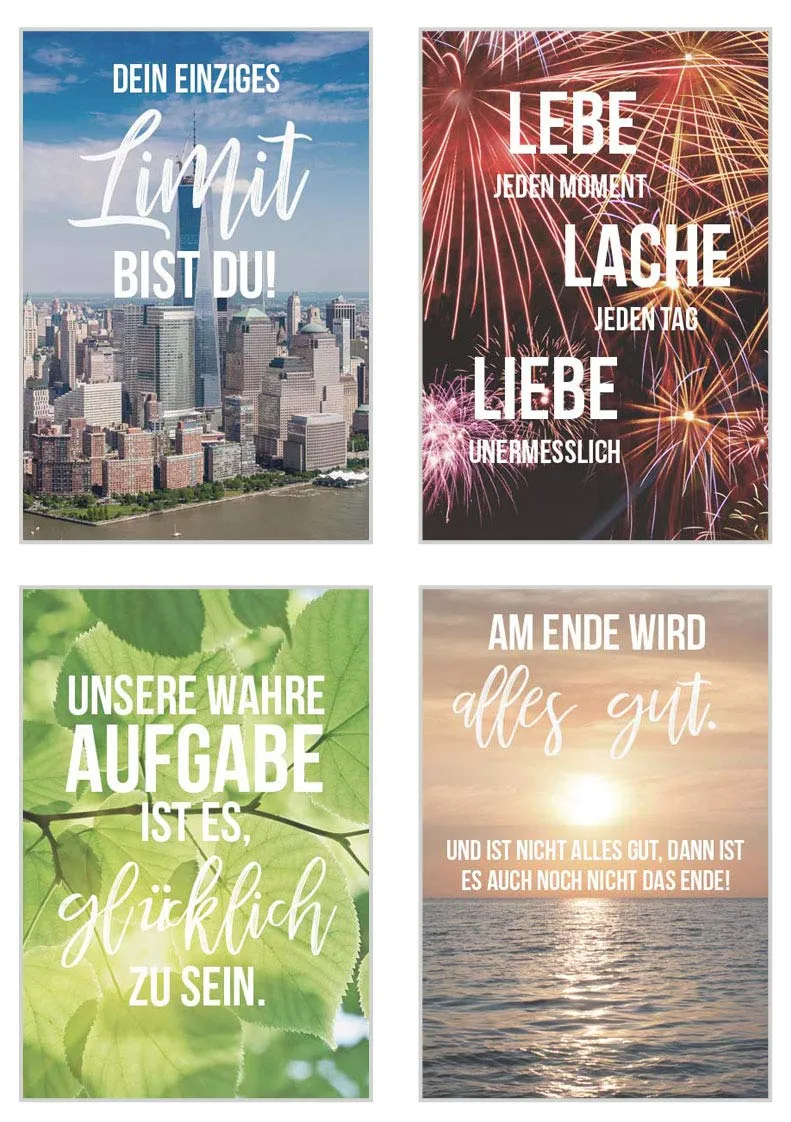 Edition Seidel Leben & Momente postkaarten set 25 met spreuken