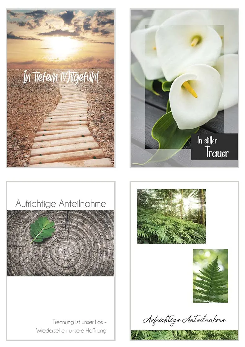 Edition Seidel 20815 rouwkaarten set 12 met envelop en tekst