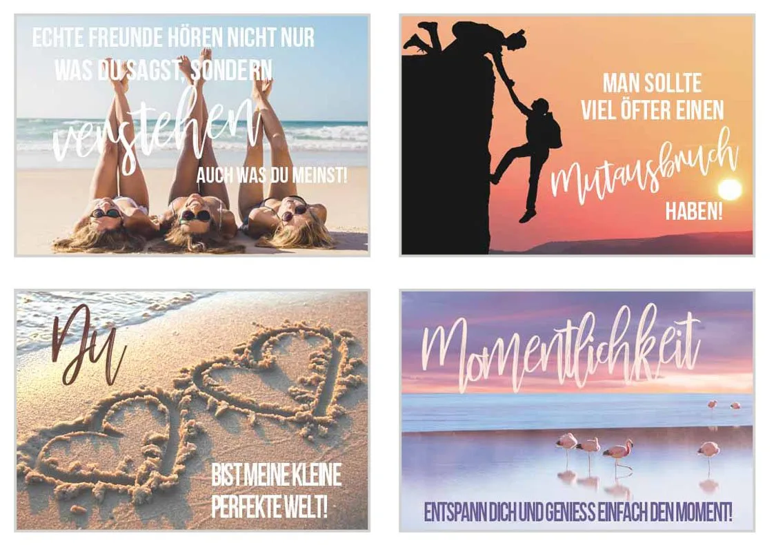 Edition Seidel 20014 postkaarten set 12 stuks spreuken