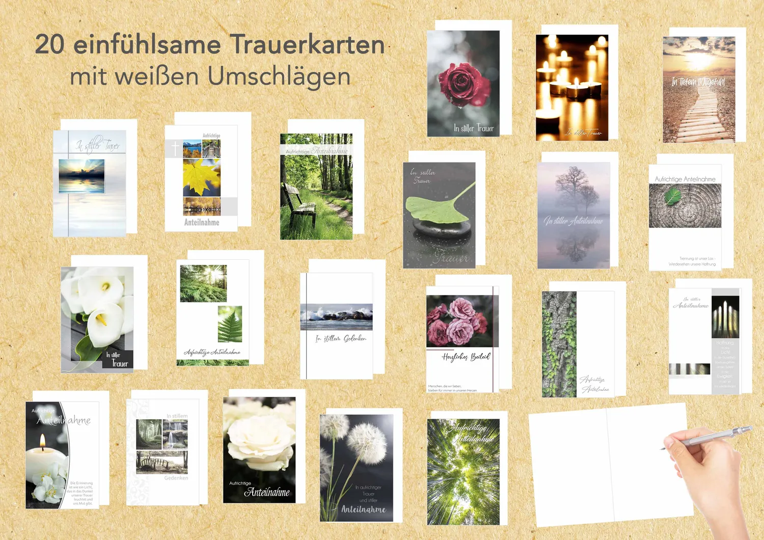 Edition Seidel rouwkaarten 20847 set 20 met envelop