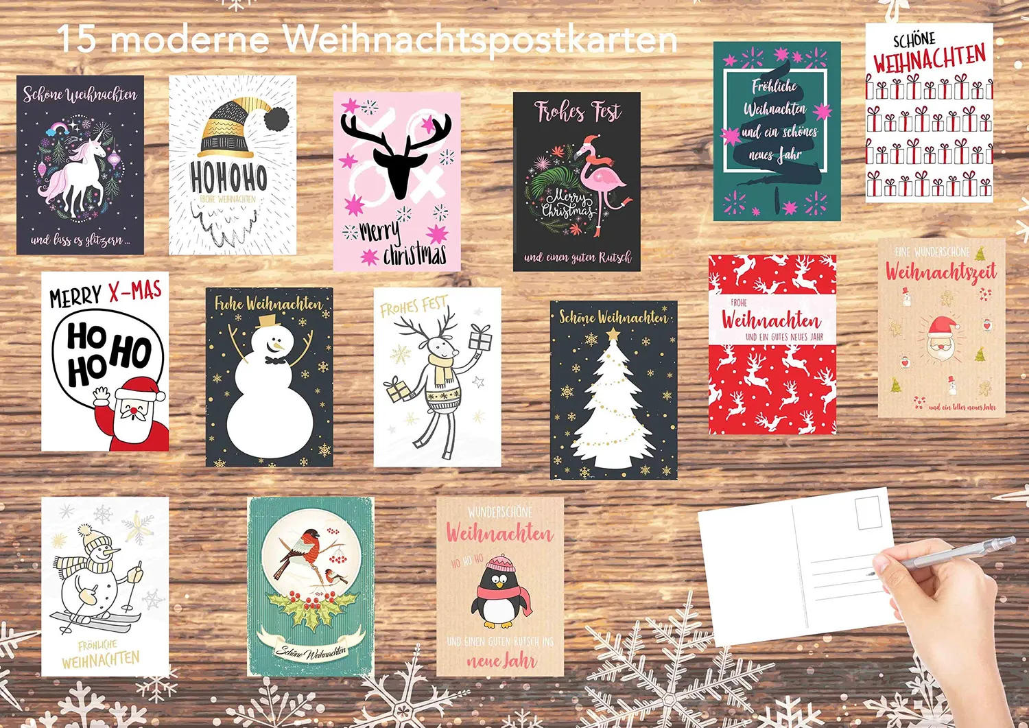 Edition Seidel 20123 kerstpostkaarten set 15 stuks modern