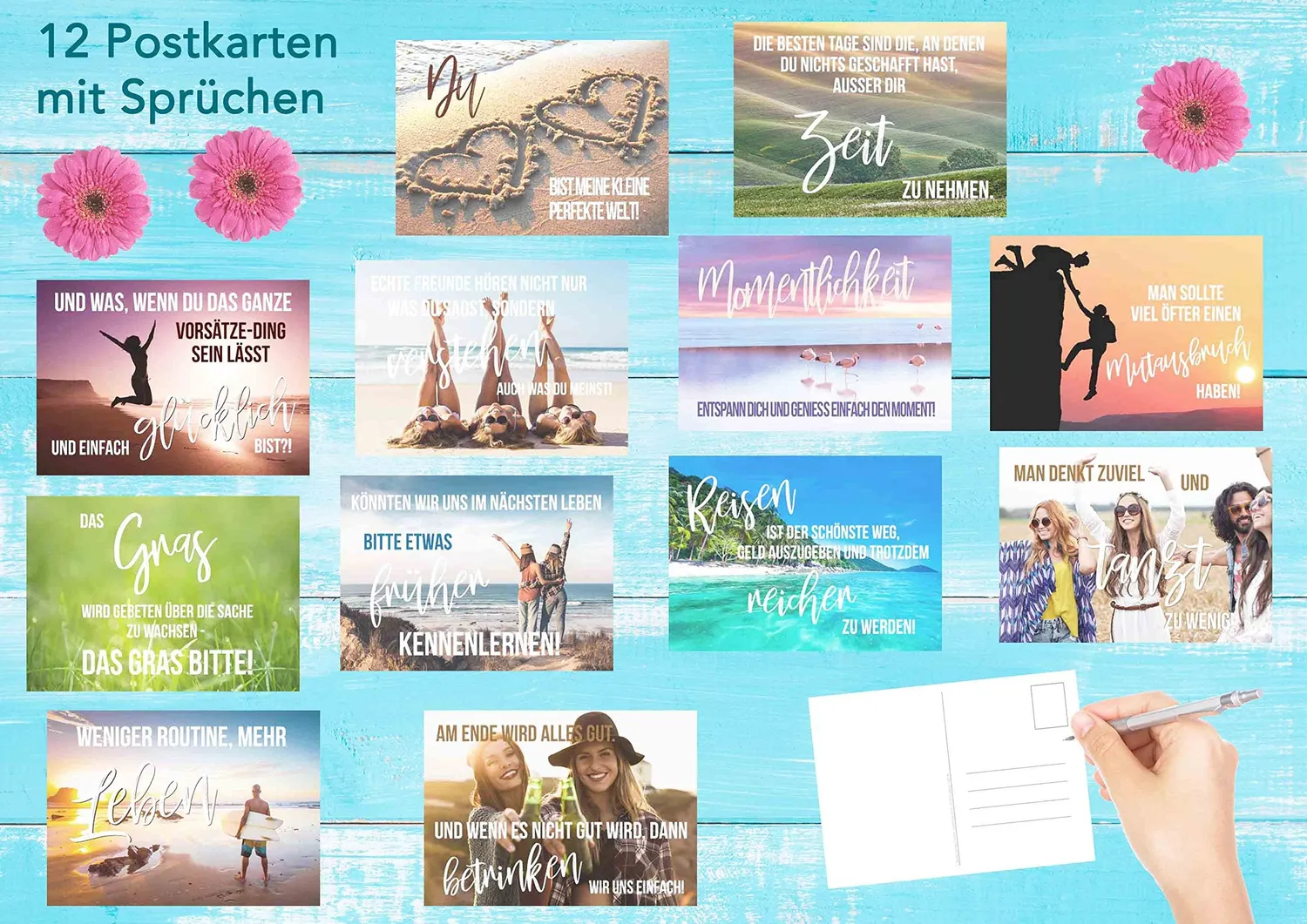 Edition Seidel 20014 postkaarten set 12 stuks spreuken