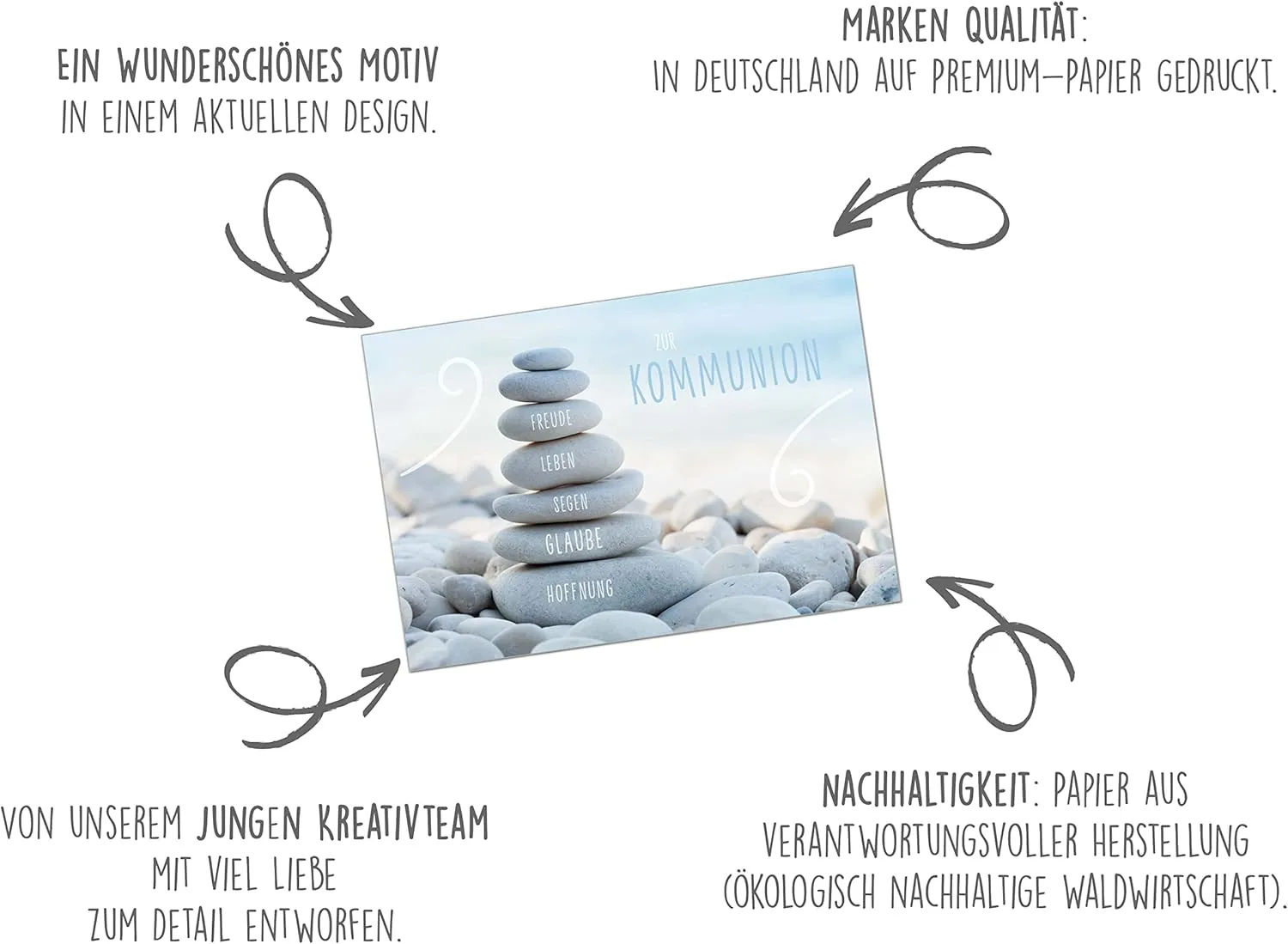 Edition Seidel Premium communiekaart KO287 SW023 strand met envelop