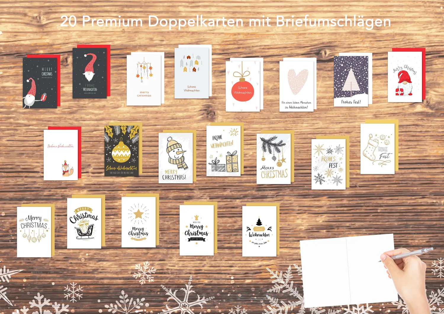 Edition Seidel 21109 kerstkaarten set 20 stuks met envelop luxe