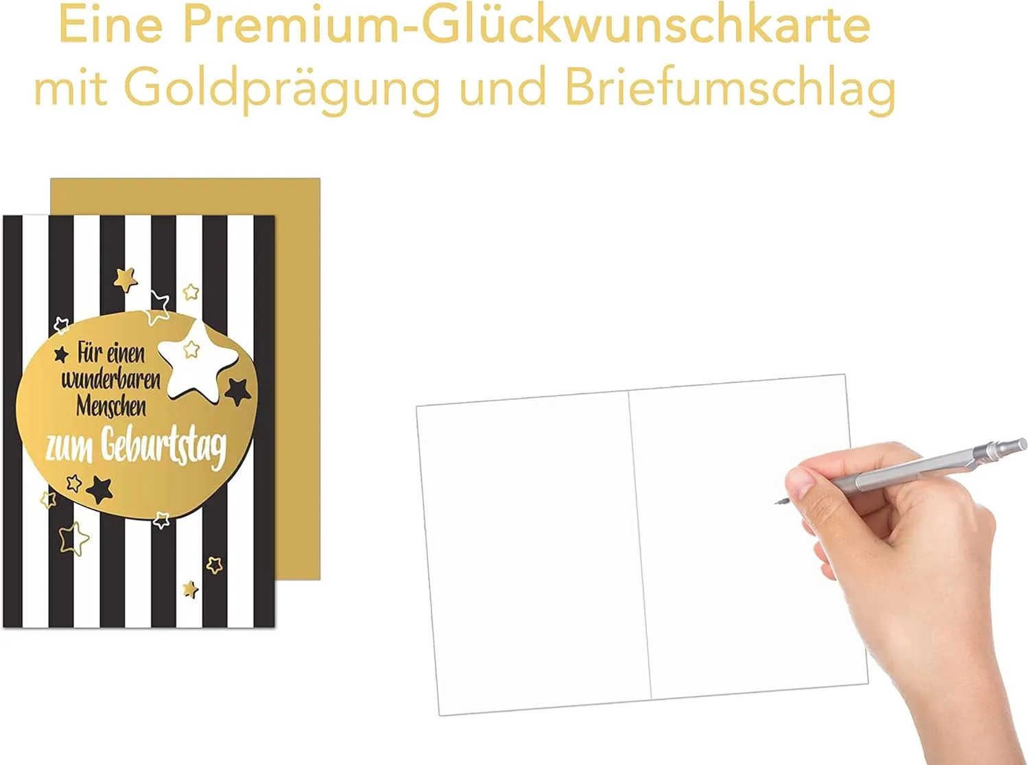 Edition Seidel G2324 verjaardagskaart goud met envelop