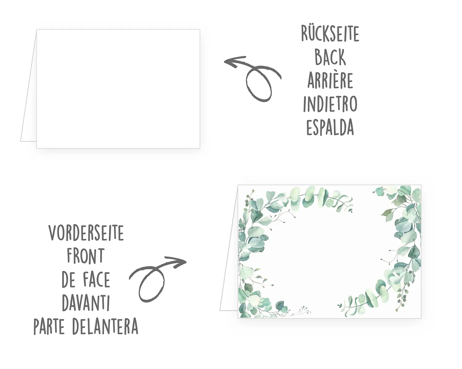 Edition Seidel 22285 plaatskaartjes set 50 eucalyptus groen