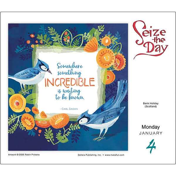 Sellers Publishing Seize the Day dagkalender 2027 inspiratie