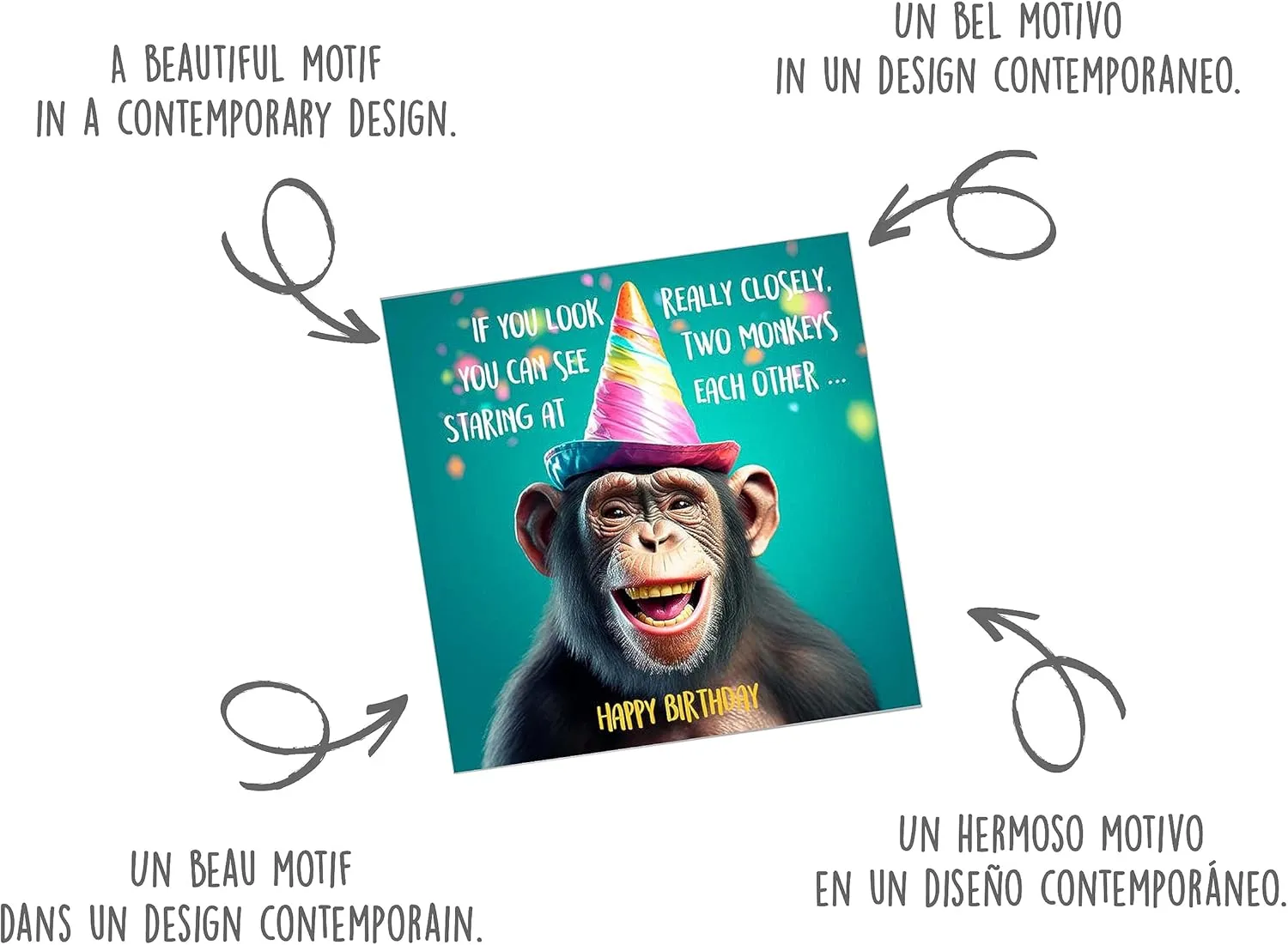 Edition Seidel Premium verjaardagskaart GQ125 aap humor met envelop