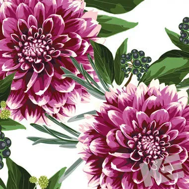 Kurt Eulzer 09-4111 servetten dahlia 33x33 cm bloemen
