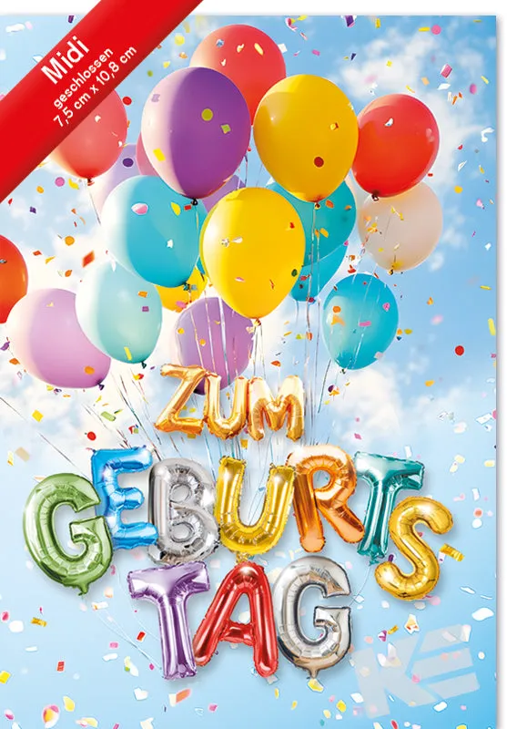 Kurt Eulzer 45-5121 verjaardagskaart ballonnen midi