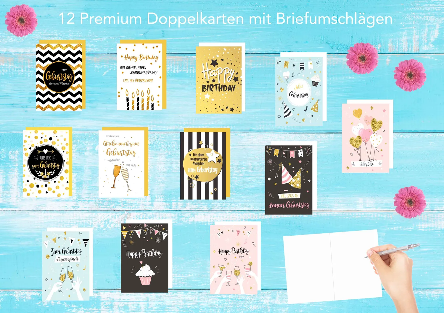 Edition Seidel Premium 20199 verjaardagskaarten 12 stuks