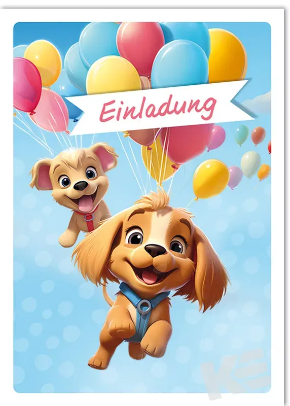 Kurt Eulzer 41-3778 uitnodigingen hond 5 stuks met envelop
