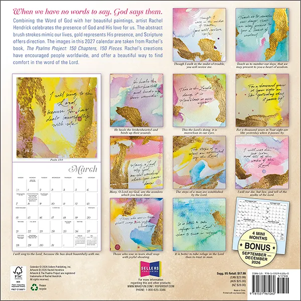 Sellers Publishing Bless This Year 2027 wandkalender christelijk