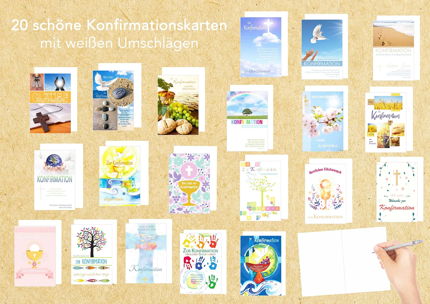 Edition Seidel 21259 confirmatiekaarten met envelop set 20 stuks