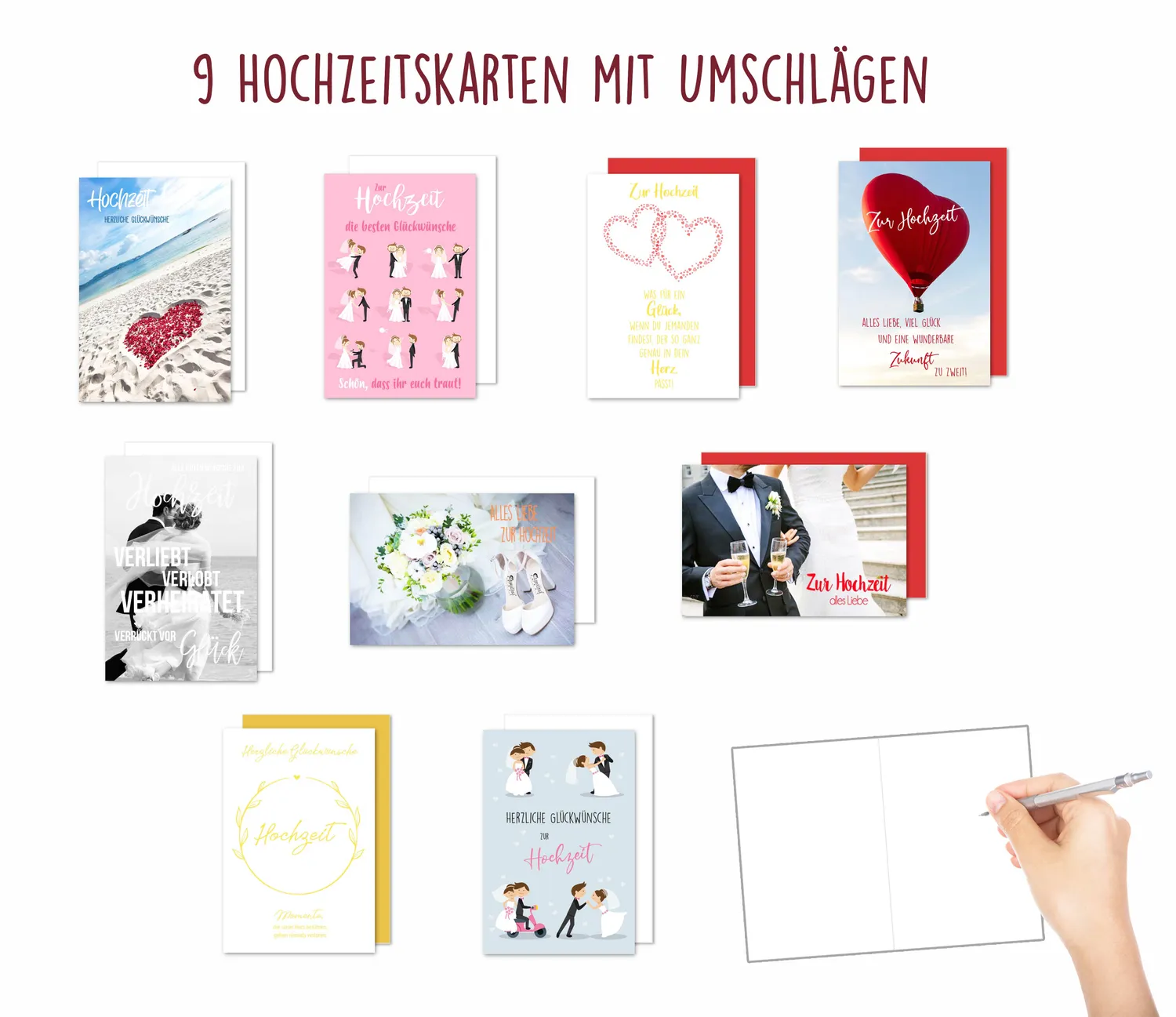 Edition Seidel trouwkaarten 20276 mr mrs set 9