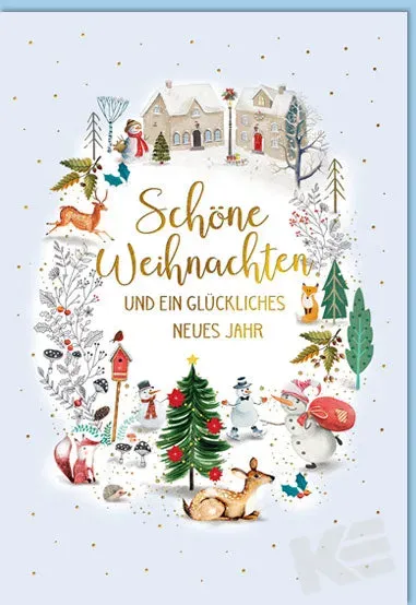 Kurt Eulzer 22-1170 kerstkaart sneeuwman met preeg