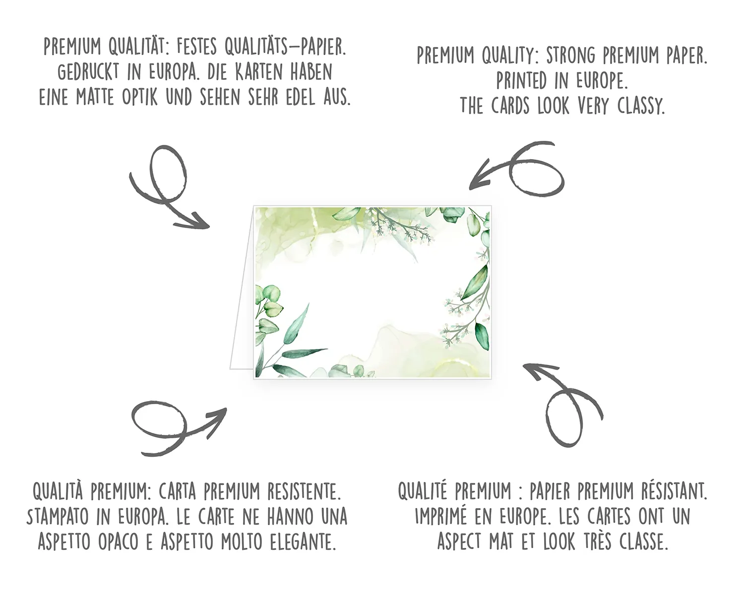 Edition Seidel 22288 tafelkaarten set 50 stuks eucalyptus