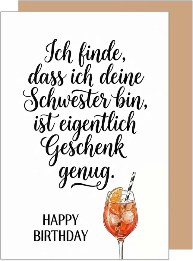 Edition Seidel G3925 SW026 verjaardagskaart zus humor met envelop