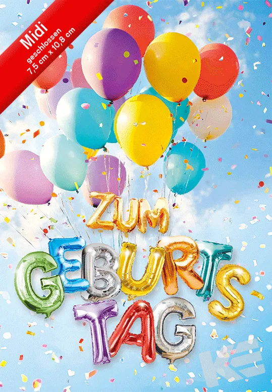 Kurt Eulzer 45-5121 verjaardagskaart ballonnen midi