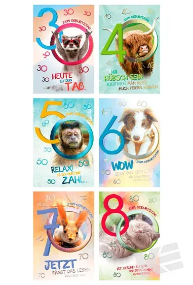 Kurt Eulzer 54-3799 wenskaarten dieren 36 stuks