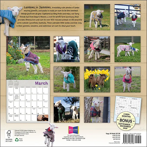 Sellers Publishing Lambies in Jammies 2027 wandkalender
