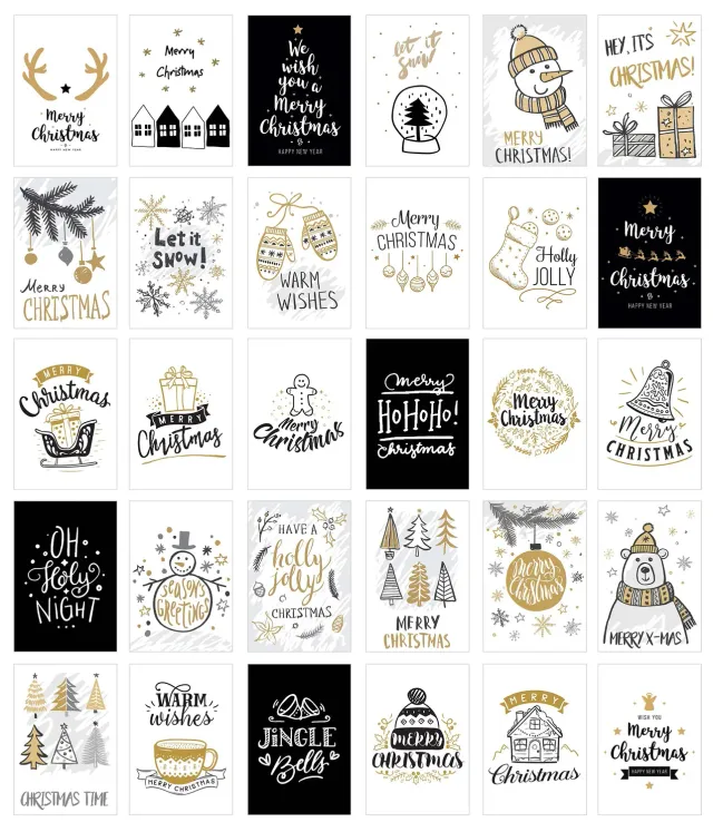 Edition Seidel 21114 kerst ansichtkaarten set 30 zijdemat