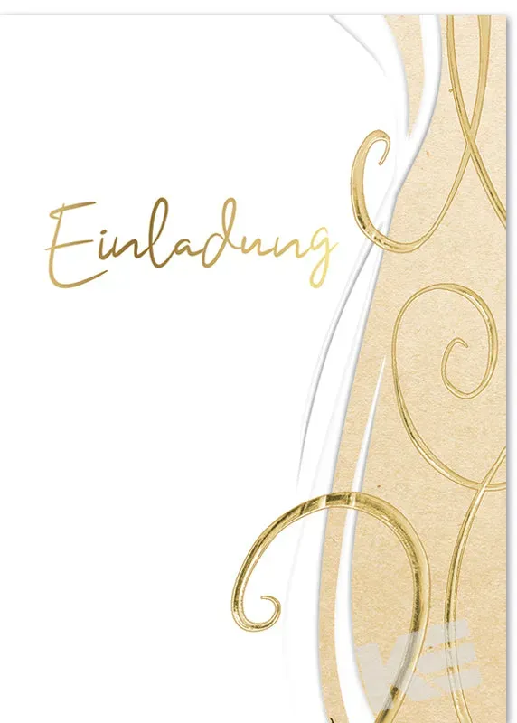 Kurt Eulzer 41-3512 uitnodiging 5 stuks goud creme